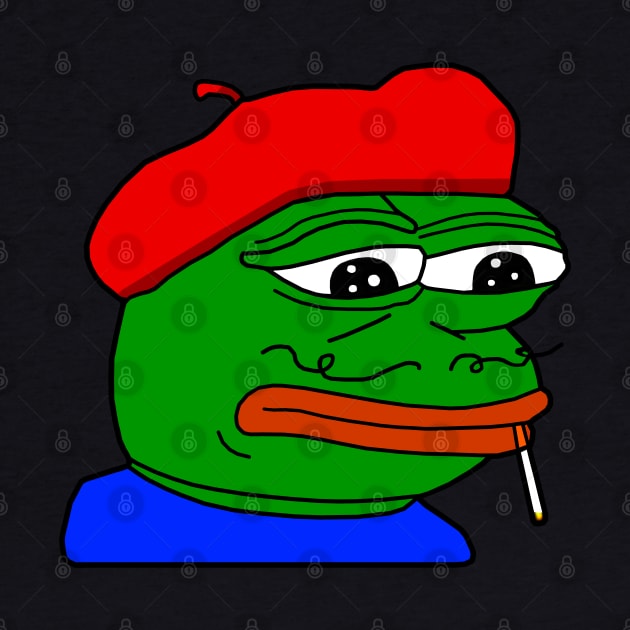 Sad Frenchman Pepe Beret by Lean Mean Meme Machine